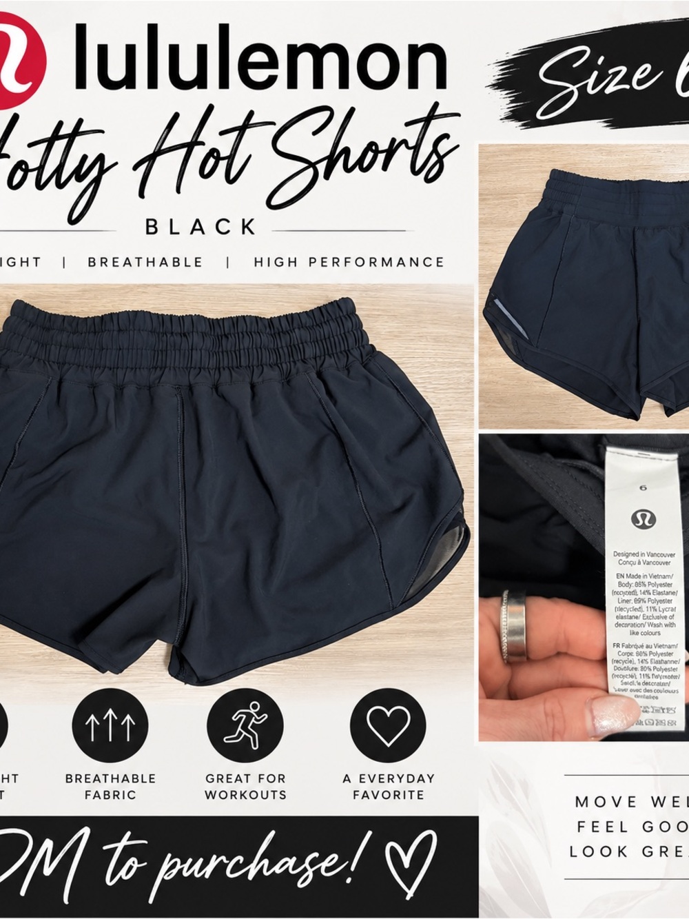 lululemon athletica Hotty Hot Shorts - Black